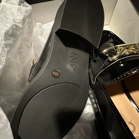 INC International Concepts Black Loafers with Gold Accent - Picture 3 of 4
